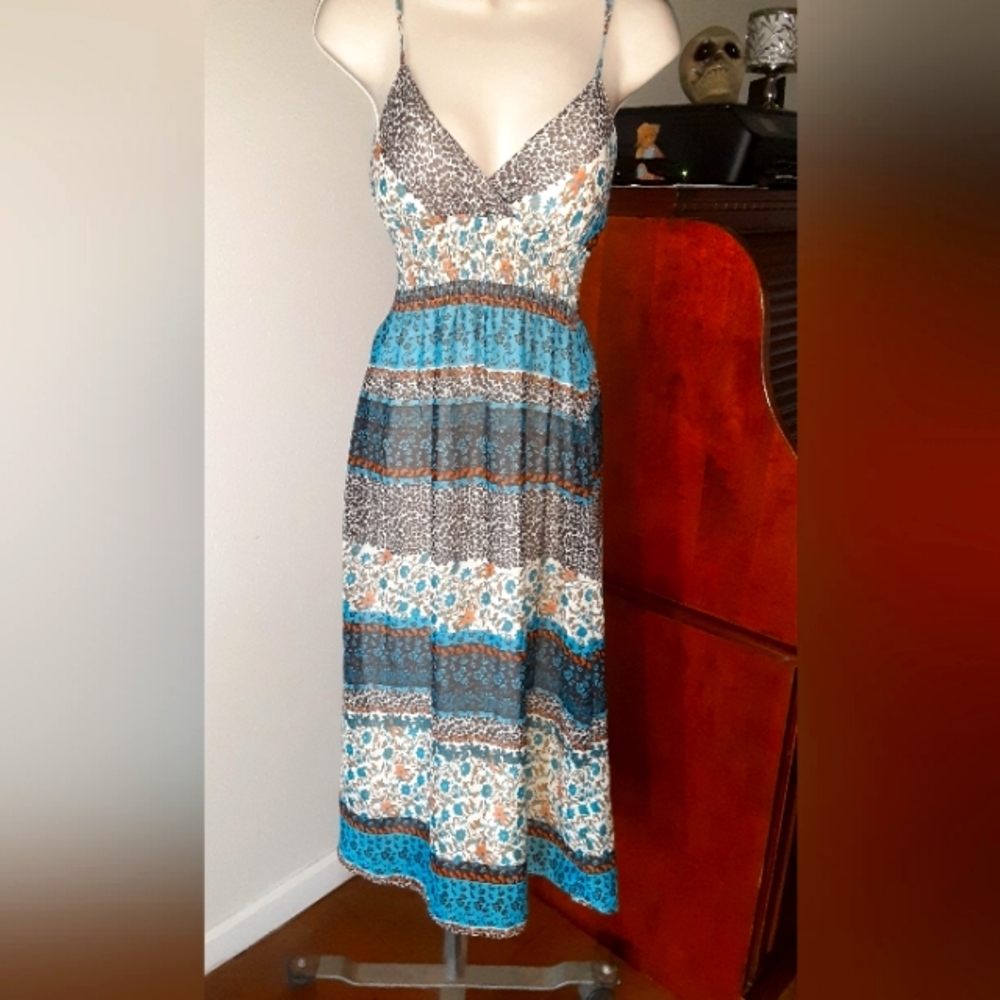 Floral and Leopard SUPER LIGHTWEIGHT Sundress, Lined, juniors small, like new